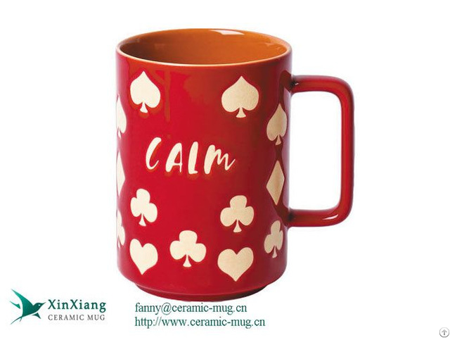 Reusable Red Sublimation Tall 16oz Ceramic Mugs With Logo