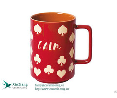 Reusable Red Sublimation Tall 16oz Ceramic Mugs With Logo