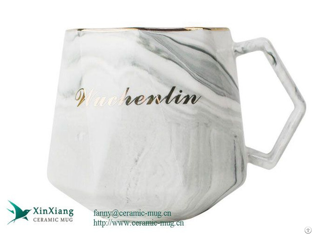 Custom 12oz Marble Ceramic Coffee Mugs With Logo