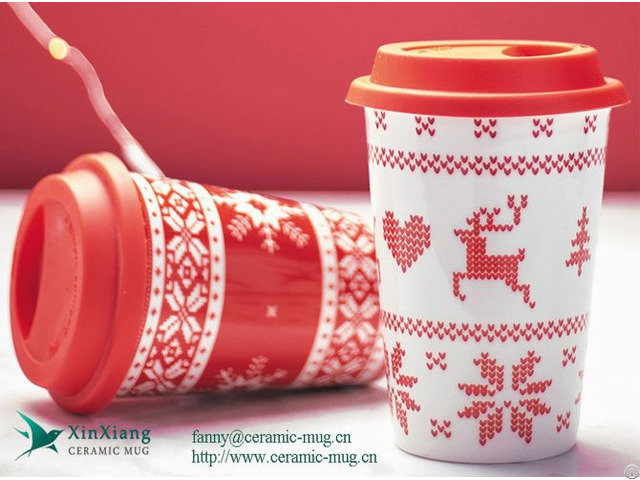 Wholesale Red Christmas Eco Cups With Logo Double Wall