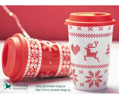 Wholesale Red Christmas Eco Cups With Logo Double Wall