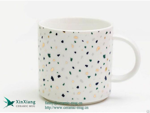 Custom Nordic 12oz Terrazzo Ceramic Mugs Straight Speckle