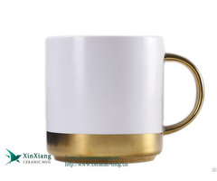 Custom Manufacturers Two Colors White And Gold Ceramic Coffee Mugs