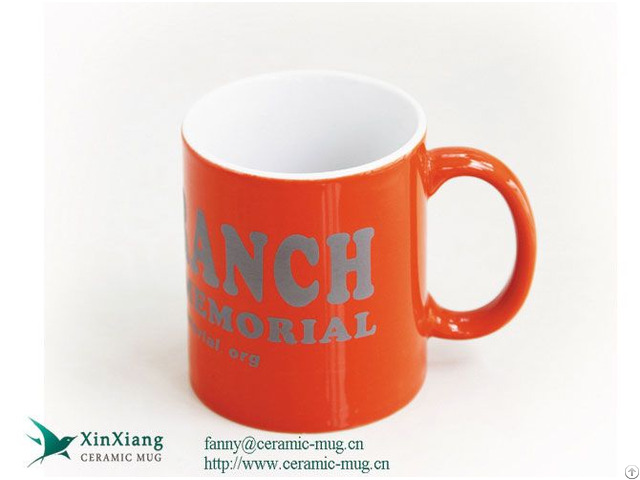 Orange Printed Ceramic Sublimation Coffee Mugs