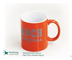 Orange Printed Ceramic Sublimation Coffee Mugs