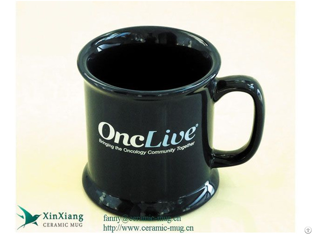 Black Bucket Shaped Printed Ceramic Coffee Mugs With Logo Supplier