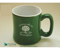 Green Slim Printed Ceramic Coffee Mugs With Handle Manufacturers