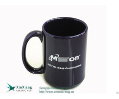 High Blue Shiny Printed Ceramic Coffee Mugs With Logo