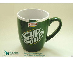 Wide Mouthed Green Lipton Ceramic Tea Mugs With Handle Supplier