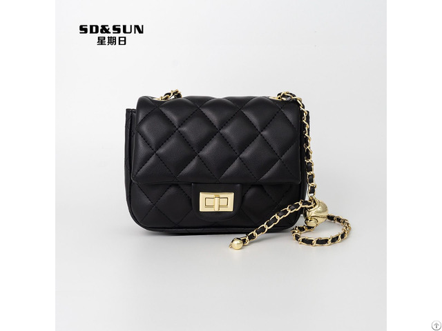 High Quality Genuine Leather Crossbody Shoulder Chain Square Bags For Women