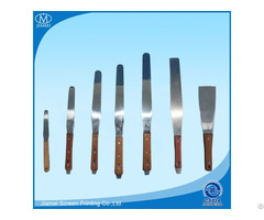Stainless Steel Spatula With Wooden Handle For Screen Printing