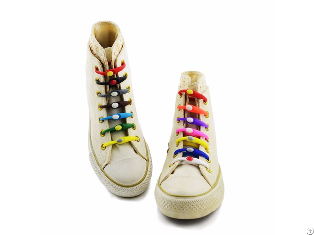 Promotional Silicone Shoe Laces No Tie Elastic Colorful