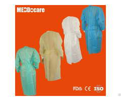 Disposable Medical Surgical Gown Protective Isolation Gowns With Knitted Cuff Elastic Wrist