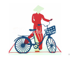 Girl And Bicycle 2 3d Pop Up Card
