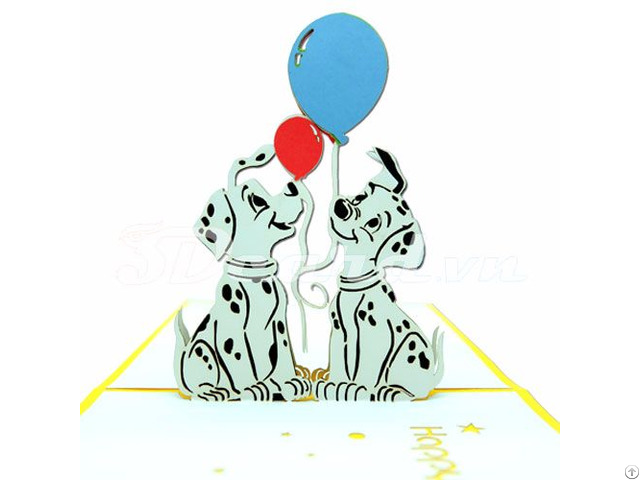 Spotted Dogs 3d Pop Up Birthday Card