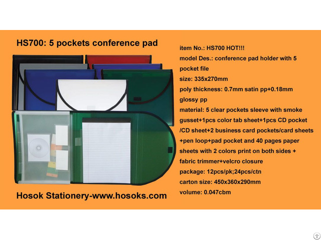 Hs700 5 Pockets Conference Pad