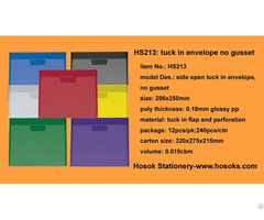 Hs213 Side Open Tuck In Envelope No Gusset