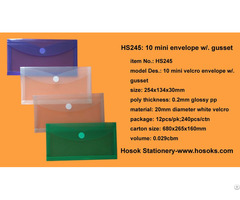 Hs245 10 Mini Velcro Envelope W Gusset