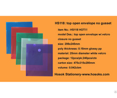 Hs118 Top Open Envelope W Velcro Closure No Gusset