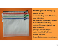 Hs149 Large Mesh Pvc Zip Bag