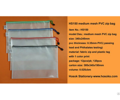 Hs150 Medium Mesh Pvc Zip Bag
