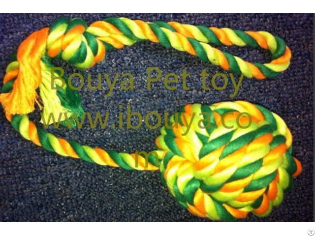 Dog Toy Tough Twist Rubber And Rope Ball Tug 11
