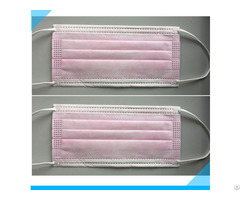 Custom Logo Printed Disposable 3ply Pink Non Woven Face Mask For Female