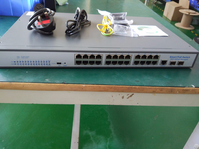 China Manufacturer 24 Port Full Gigabit Managed Poe Switch