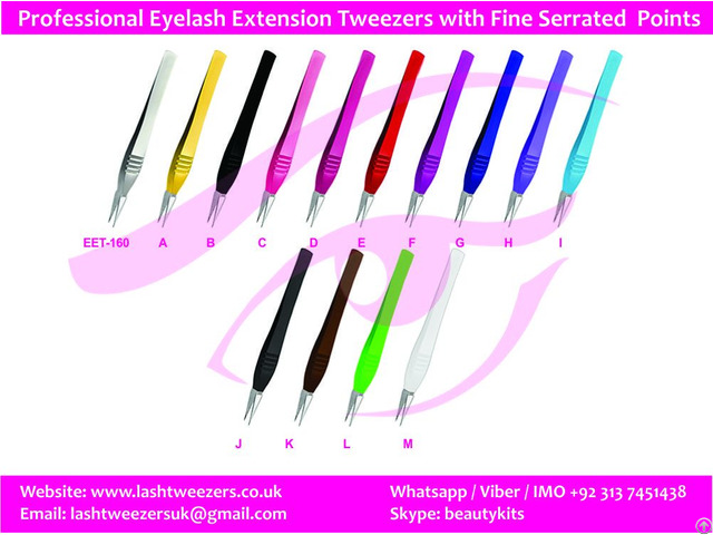 Professional Eyelash Extension Tweezers With Fine Serrated