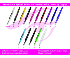 Professional Eyelash Extension Tweezers With 7 Holes 45