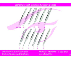 Economy Eyelash Extension Tweezers S Shape