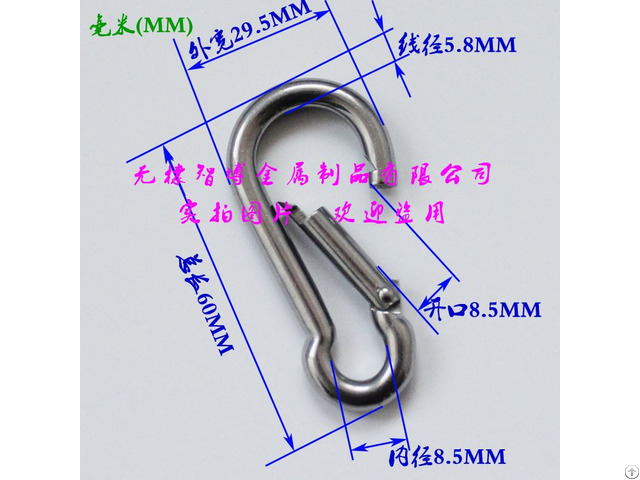 High Quality Stainless Steel 304 316 Snap Hooks Din5299c Spring Hook Carabiner