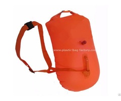Bright Orange Dry Bag Inflatable Safer Swimmer Buoy For Open Water Swimming