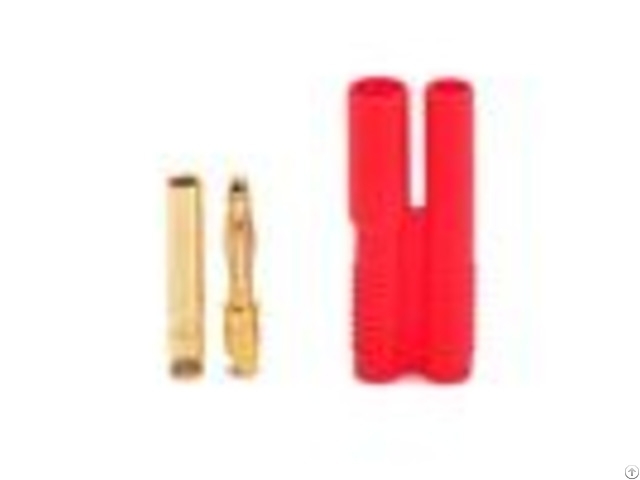 Amass 2 0mm Red Housing Gold Plated Connector Two Hole Copper Plug