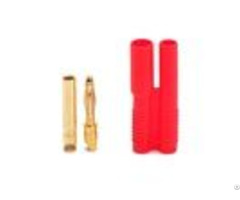 Amass 2 0mm Red Housing Gold Plated Connector Two Hole Copper Plug