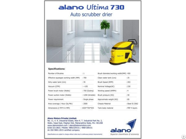 Alano Ultima730 Auto Scrubber Drier