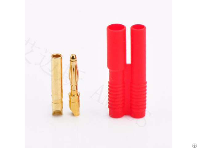 From Amass 2 0mm Red Housing Gold Plated Connector Two Hole Copper Plug