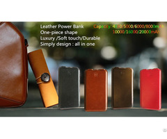 P 8000n One Piece Shape Leather Power Bank