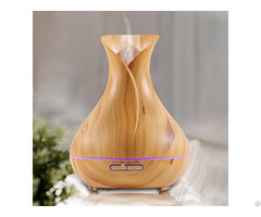 Wood Grian Finish Vase Ultrasonic Aromatherapy Essential Oil Diffuser