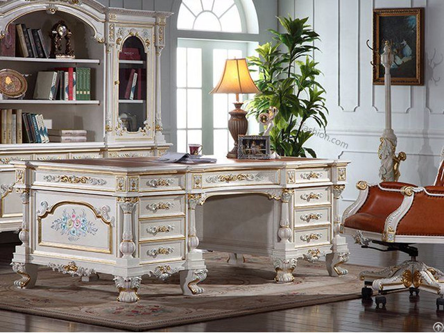 European Baroque Classical Study Desk Design Custom Manufacturers