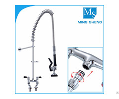 Ms 5807a Deck Mount Dual Handles Commercial Kitchen Pre Rinse Unit Faucet Tap