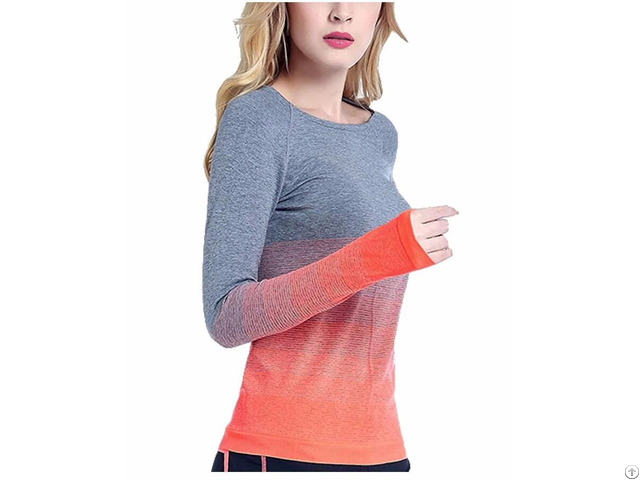 Yoga Sports Gradient Color Long Sleeve Shirt