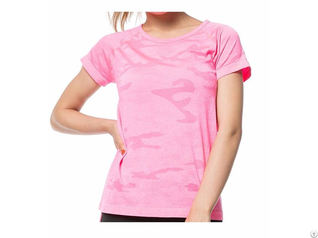 Women S Super Soft Function Seamless Outdoor Sport Gym Run Yoga Short T Shirt