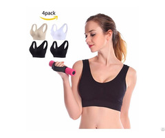 Sports Bras Women Plus Size Comfort Seamless Bralette Removable Padding 4pack