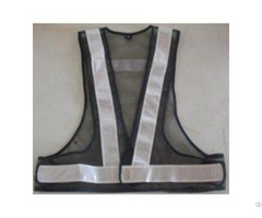Black Safety Belt Vest With White Reflective Tape