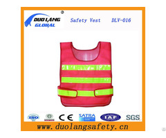 Orange Mesh Reflective Safety Vest With Warning Tape