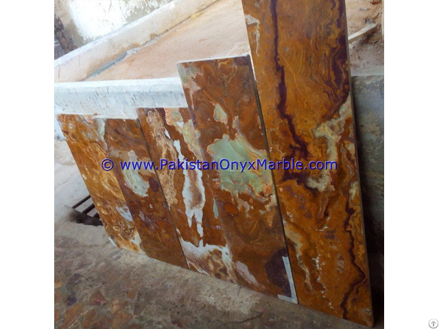 Pakistan Made Product Multi Brown Golden Onyx Tiles