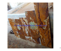 Pakistan Made Product Multi Brown Golden Onyx Tiles