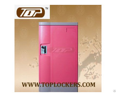 Triple Tier Knocked Down Plastic Lockers Pink Color