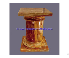 Multi Red Onyx Columns Handcraved Pillars Carved Top